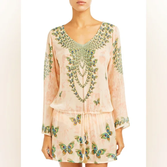 Elizabeth Hurley Peacock Butterfly Beach Coverup